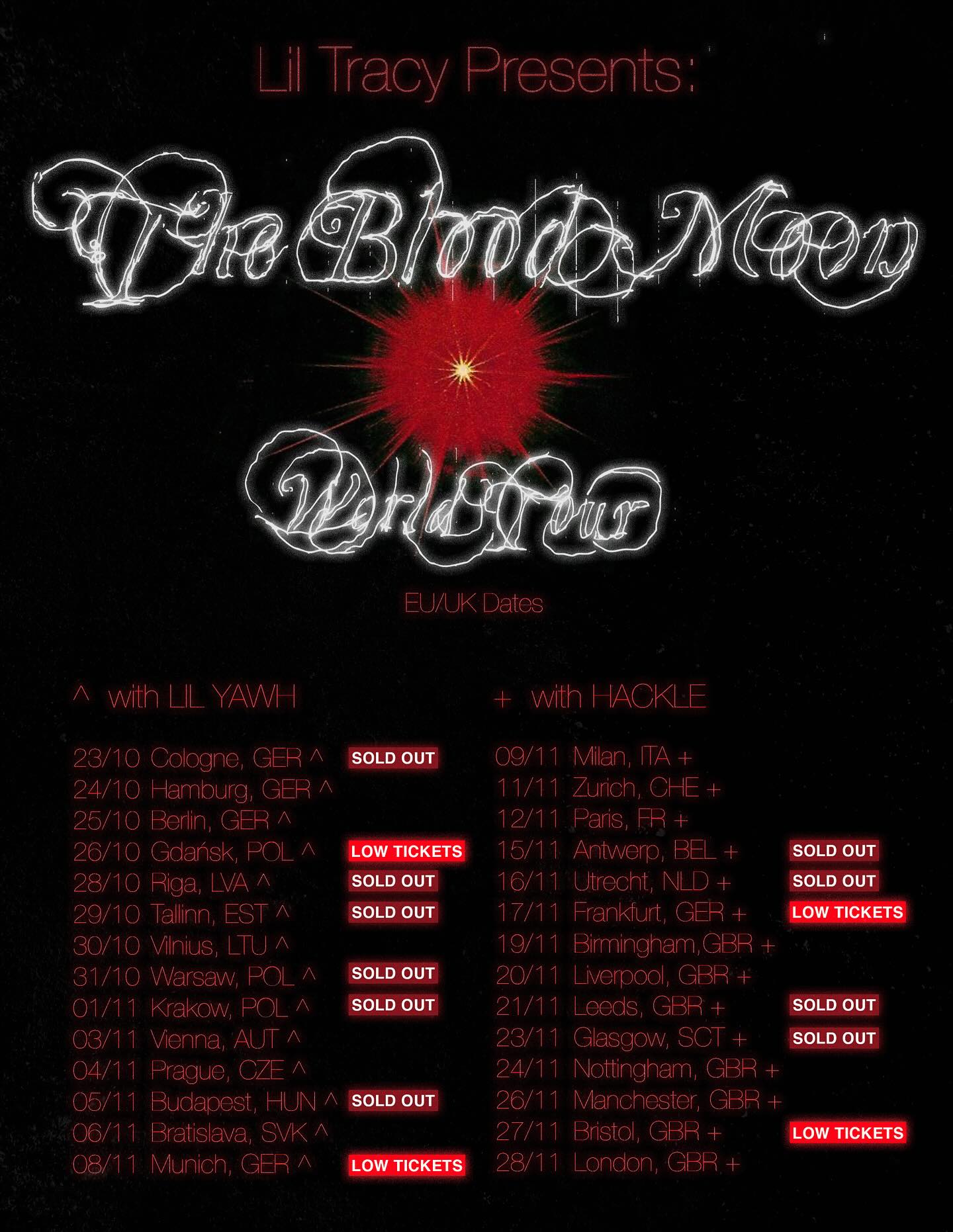 Lil Tracy Blood Moon Tour Poster 2026